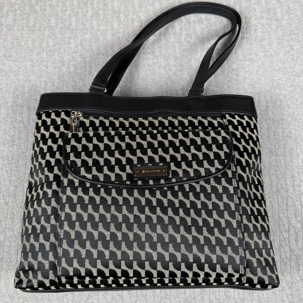 Womens Black & White Patterned Tote Shoulder Bag S Collection